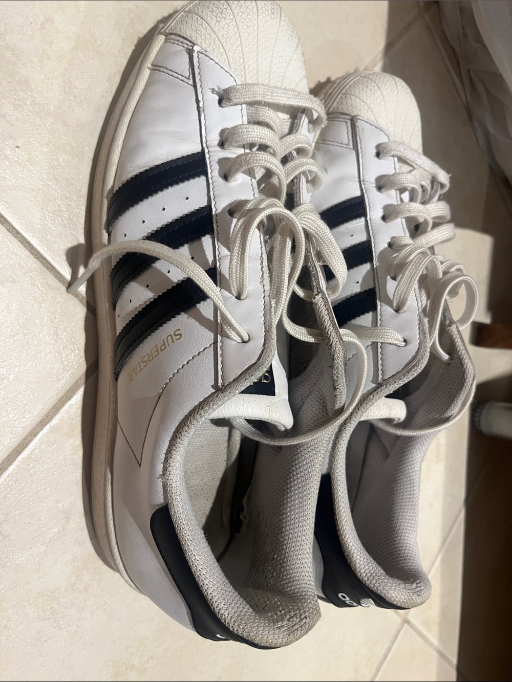 Adidas White & Black Superstar Men's Sneakers size 12